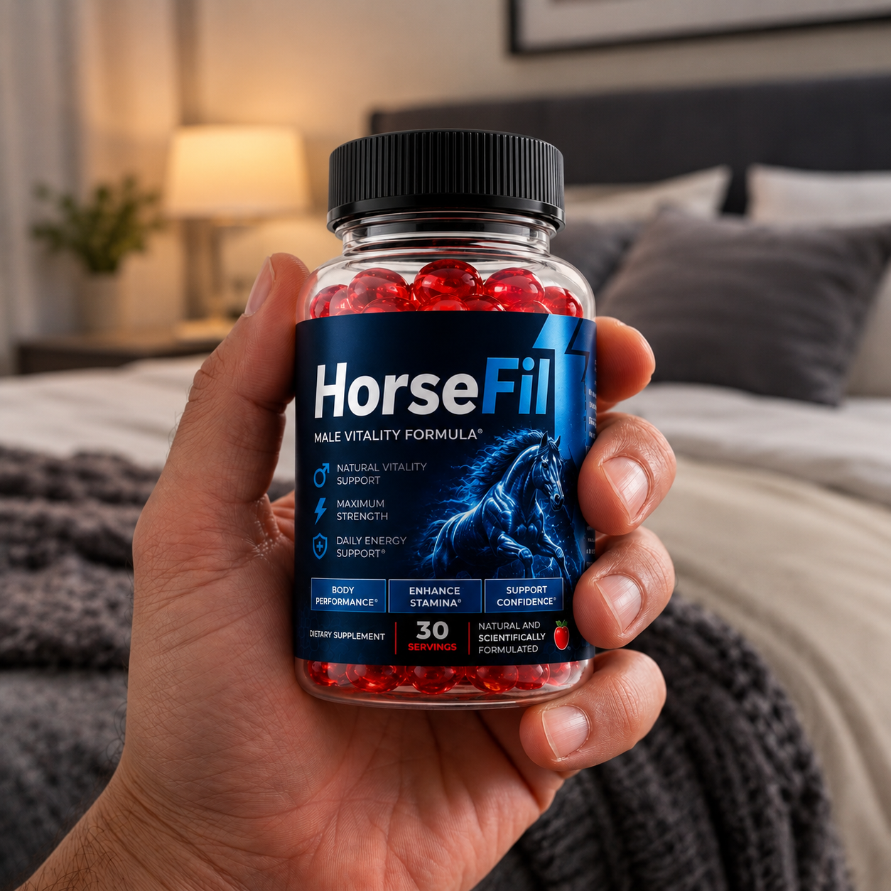 HorseFil bottle in hand