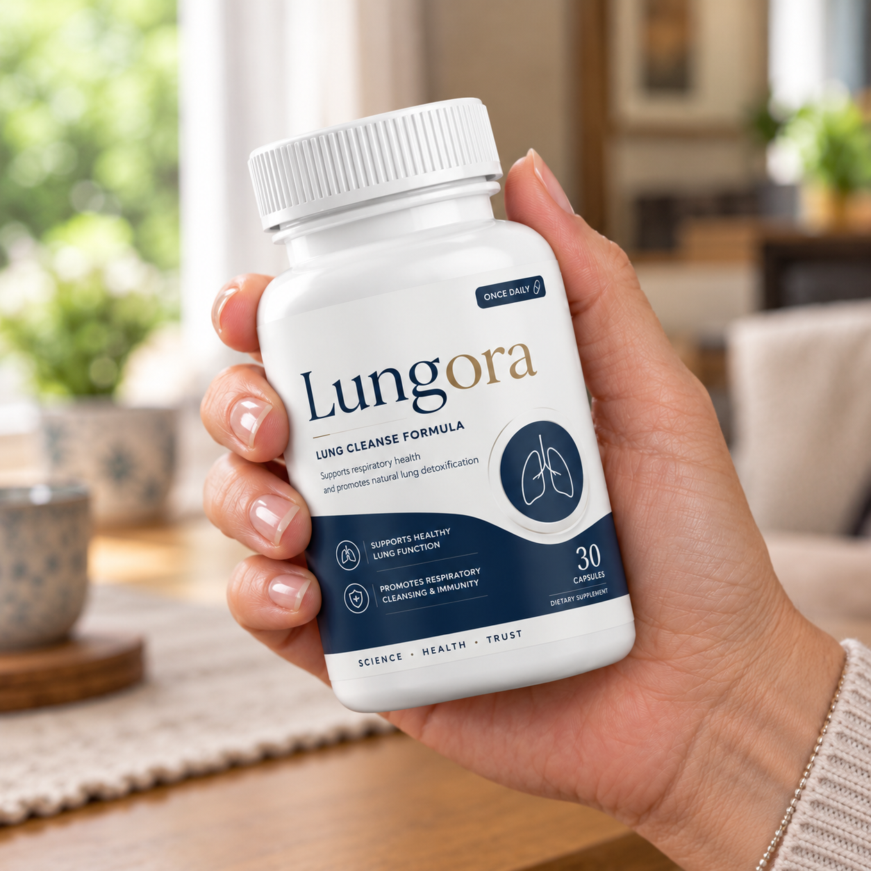 Lungora bottle in hand